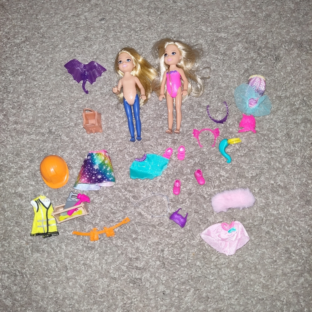 Barbie Chelsea Doll Lot Mattel Dolls Clothes Accessories Shoes Toy Bundle